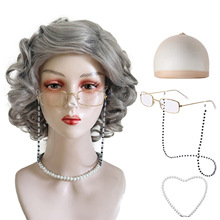 100th day of school儿童拍照假发儿童装扮老奶奶演出假发