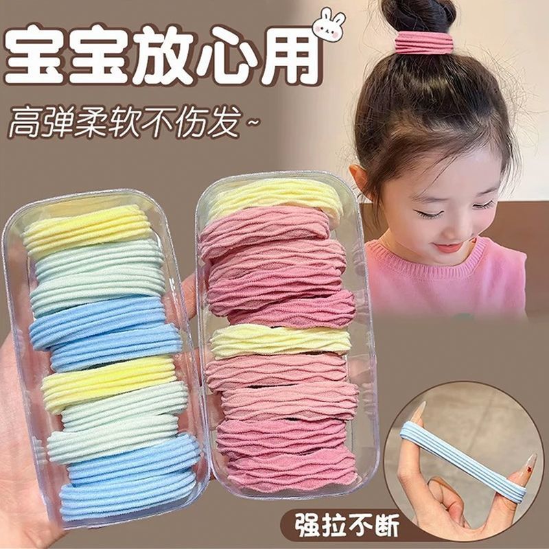 Niños cuerdas de cabello de cola de caballo altas niñas gruesas de banda elástica de alta elasticidad no lastiman cuerdas de cabello de alto valor facial atado anillo de pelo image 4