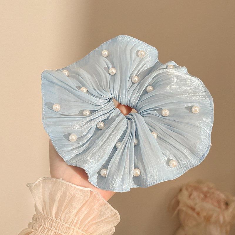Coletero Scrunchie de Encaje con Flor de Alta Elasticidad para Mujer