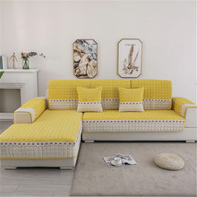 冬季加厚灯芯绒沙发垫简约现代客厅纯色毛绒沙发垫半成品厂家批发