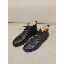 2025秋冬季新款男鞋真皮高帮板鞋男士休闲皮鞋潮流短靴子保暖加绒