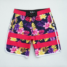 跨境男士沙滩裤可下水 速干弹力海边冲浪裤 温泉度假五分泳裤外贸