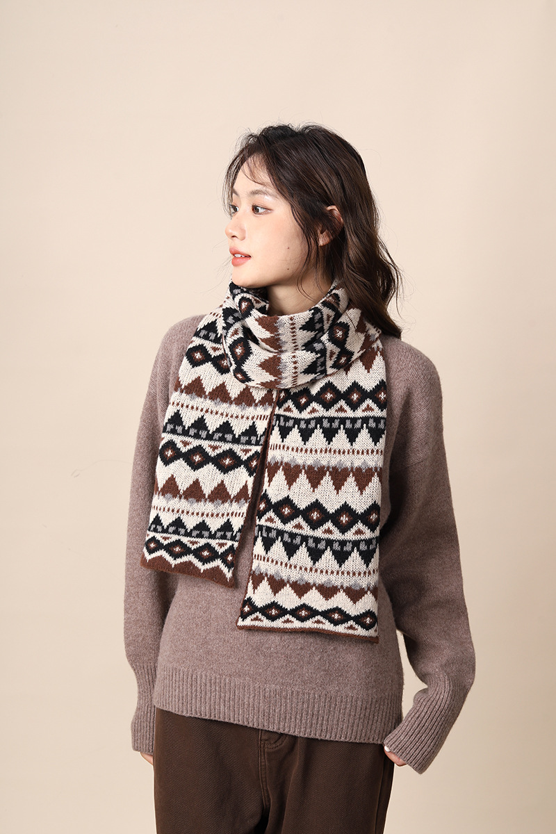 Sciarpa femminile in lana boema ispessita migliorata, stile etnico Xizang, sciarpa autunnale e invernale_voghion.com