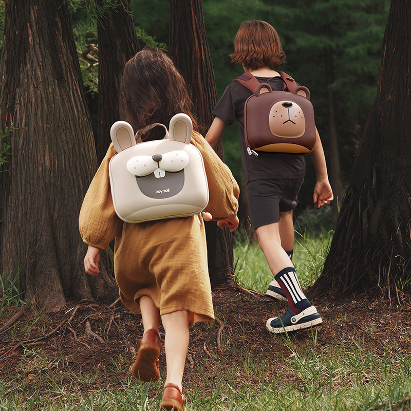 Zoyzoii Children's School Bag for Girls and Boys, Adorable Baby School Bag with Animal Design, Double Shoulder Backpack