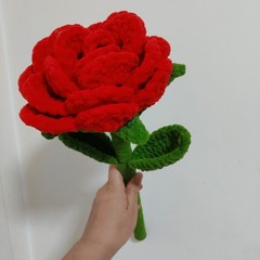 情人节礼物玫瑰花束钩针编织送女生闺蜜永生花礼品仿真花手工编织