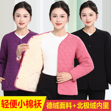 中老年德绒棉袄冬季加绒加厚内搭防寒外套全色棉服外套女装妈妈装