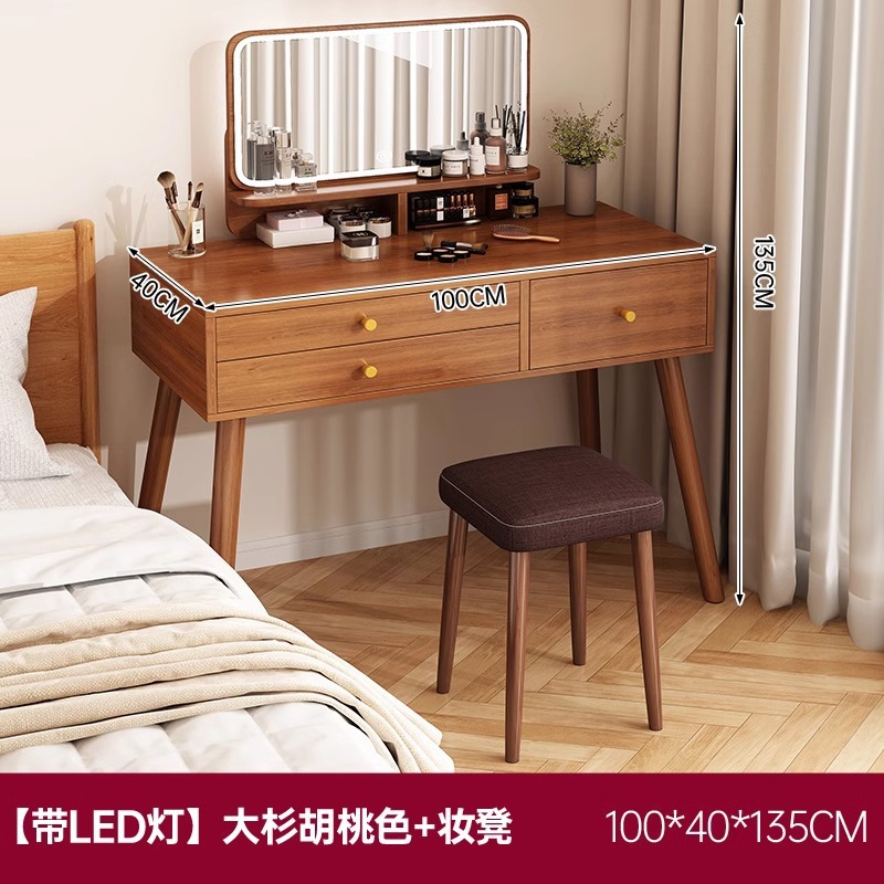 Tocador Dormitorio Moderno Simple Nuevo Mesa de maquillaje chino Espejo de maquillaje de lujo ligero Mesa de tocador Tocador de apartamento pequeño