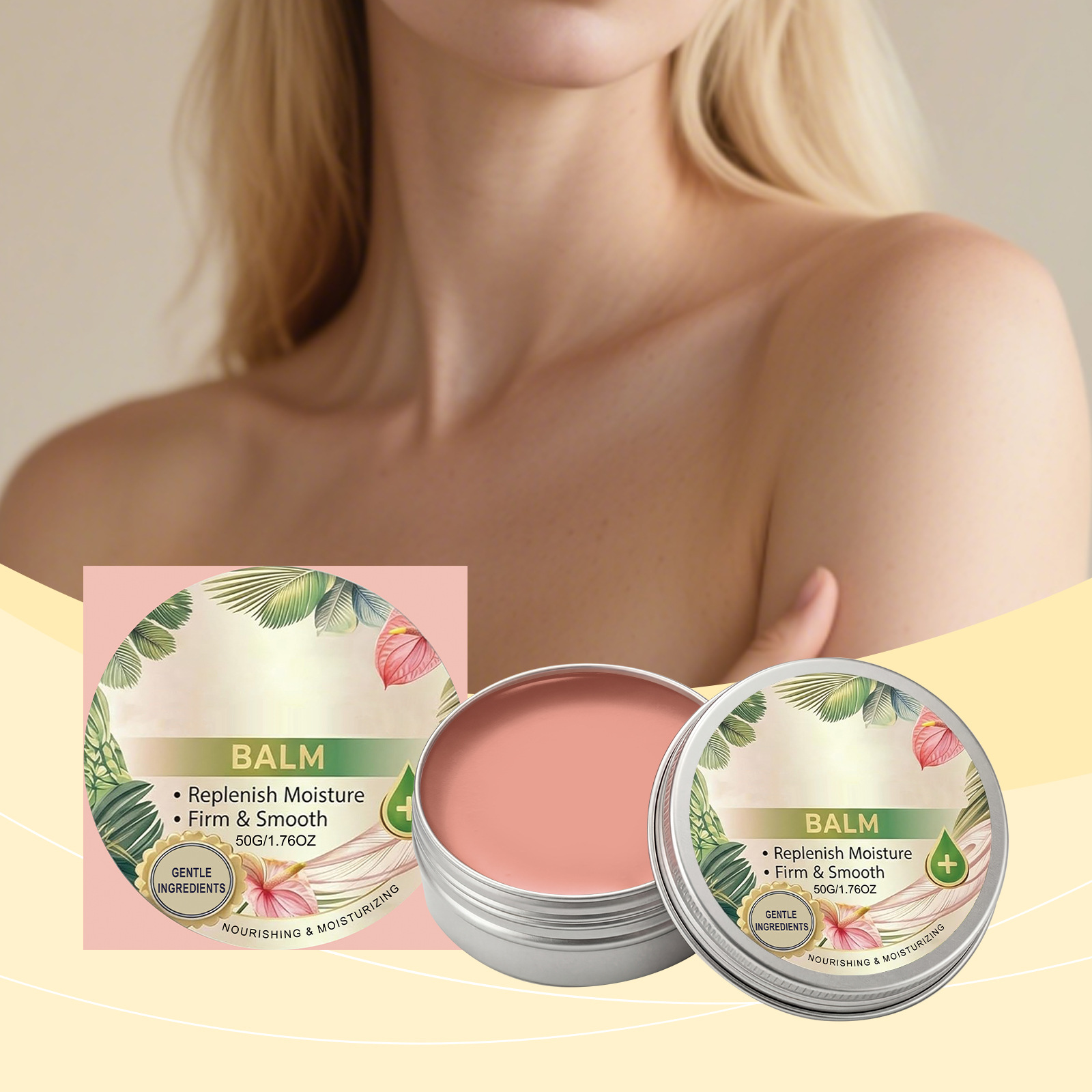 Skin Care Balm with Gentle Ingredients, Lightweight and Soft Texture, Cares for the Body's Skin, Leaving It Smooth and Moisturized