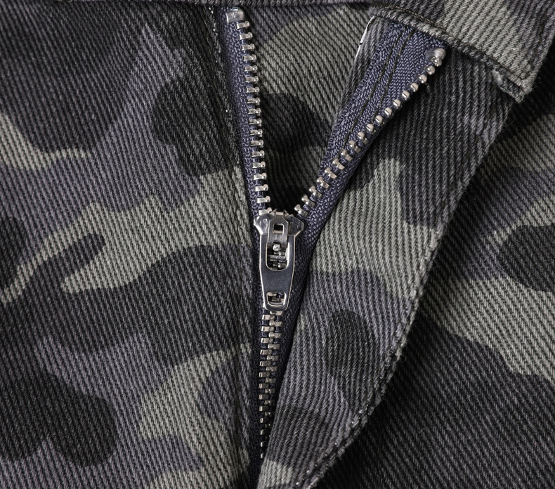 Men's Camouflage Wide Leg Pants Street Style Hip Hop Loose Fit Straight Leg Slightly Flared Cargo Jeans Trendy Brand Blue mid Waist_mkmklike.com