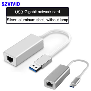 Factory Spot Aluminum Alloy Computer USB Gigabit Network Card Typec to 100m Network Port 1000m Driver-Free Network Card