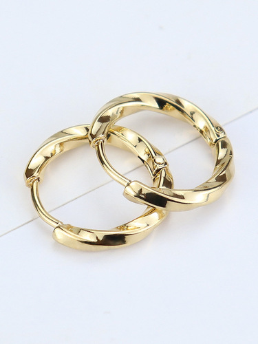  Japanese and Korean ins niche simple twist earrings titanium steel earrings ear buckles and earrings summer versatile manufacturers wholesale