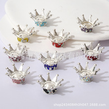 diy合金饰品配件暴力熊水钻立体皇冠串珠手机链钥匙扣配饰批发