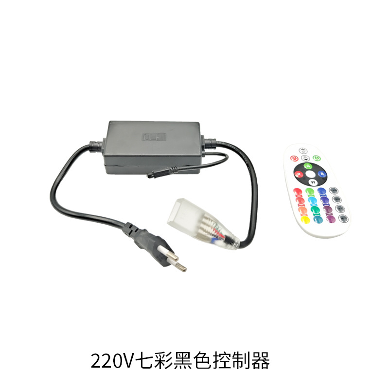 Tira de Luz LED Flexible Recubierta 220V 5050 RGB, Impermeable, para Iluminación Decorativa