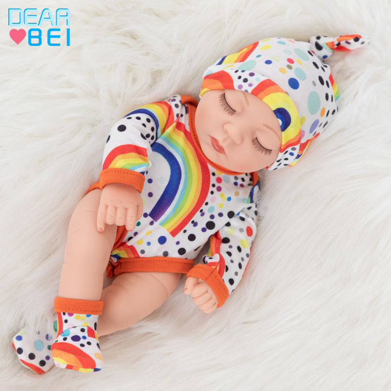 10-pulgadas muñeca de simulación de dormir lindo ojos cerrados renacer muñeca de vinilo muñeca al por mayor
