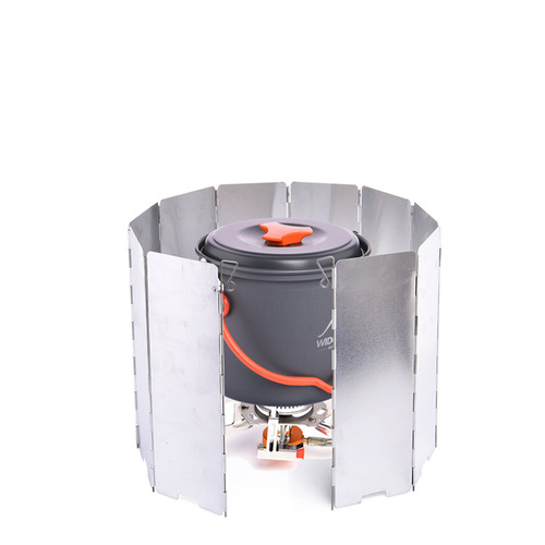 Widesea camping stove accessories outdoor windshield with box 9 pieces 10 pieces foldable aluminum windshield