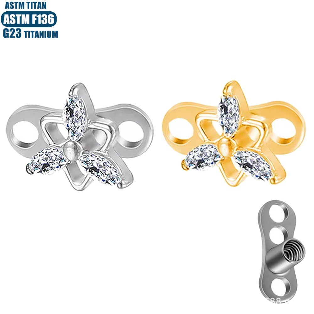 Pointed labret stud close-up product detail