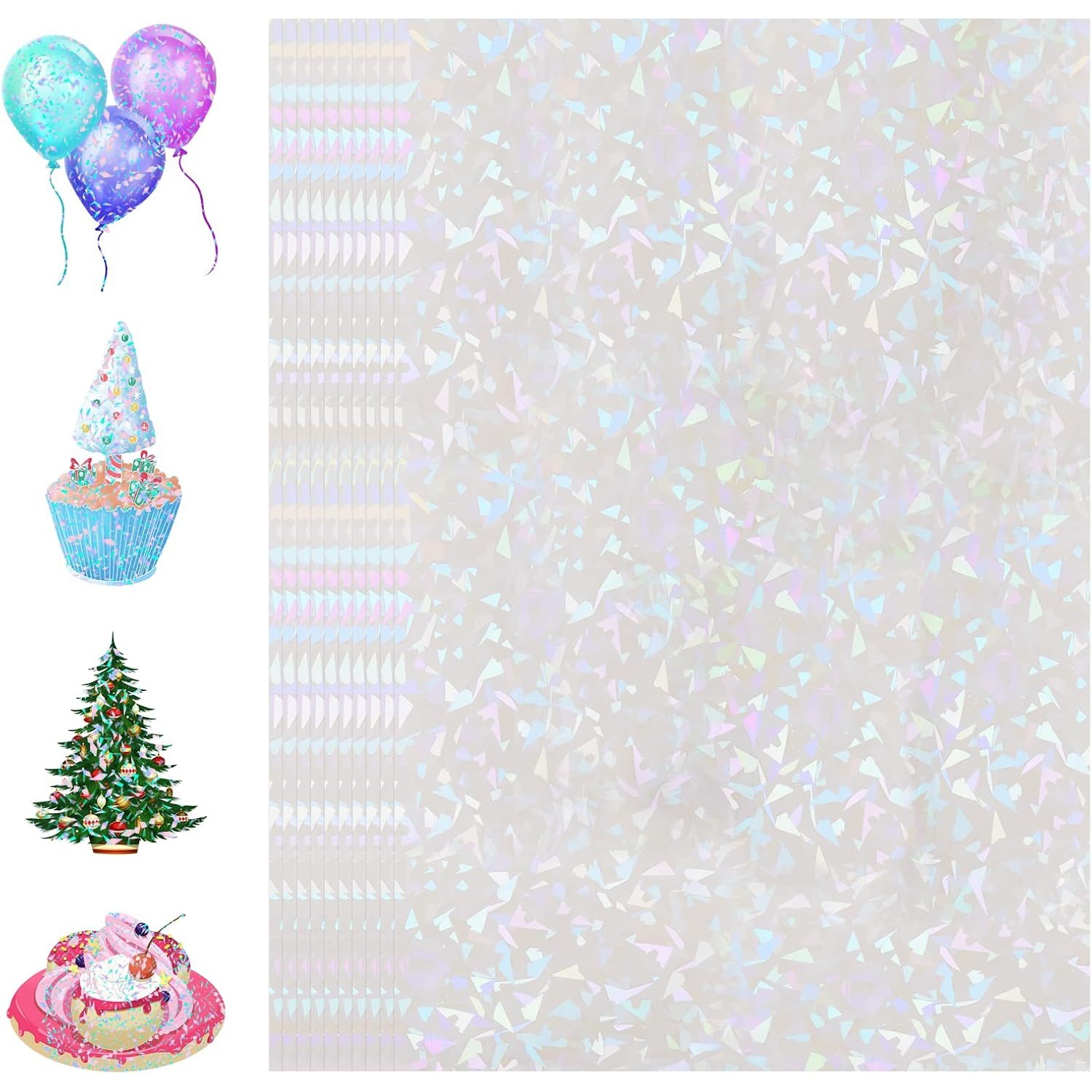 水钻闪亮贴纸膜8.5x11英寸防水自粘镭射贴纸纸