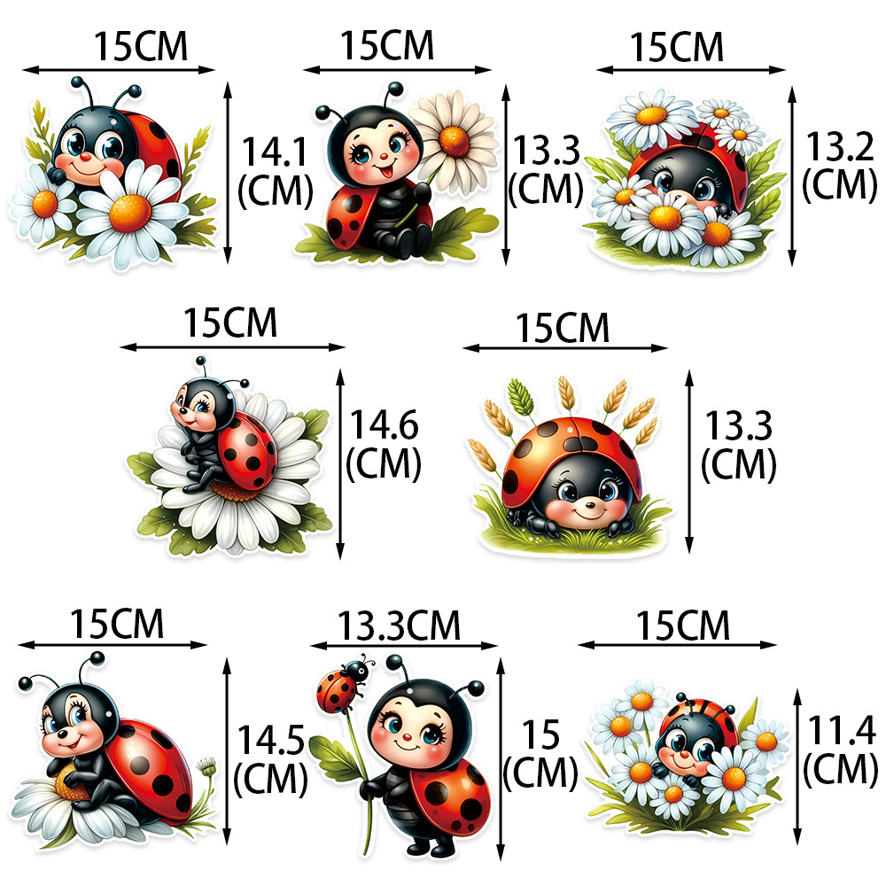 Nuevo producto transfronterizo decoración temática de insectos colgante en espiral decoración de fiesta de cumpleaños de mariquita de siete estrellas colgante en espiral