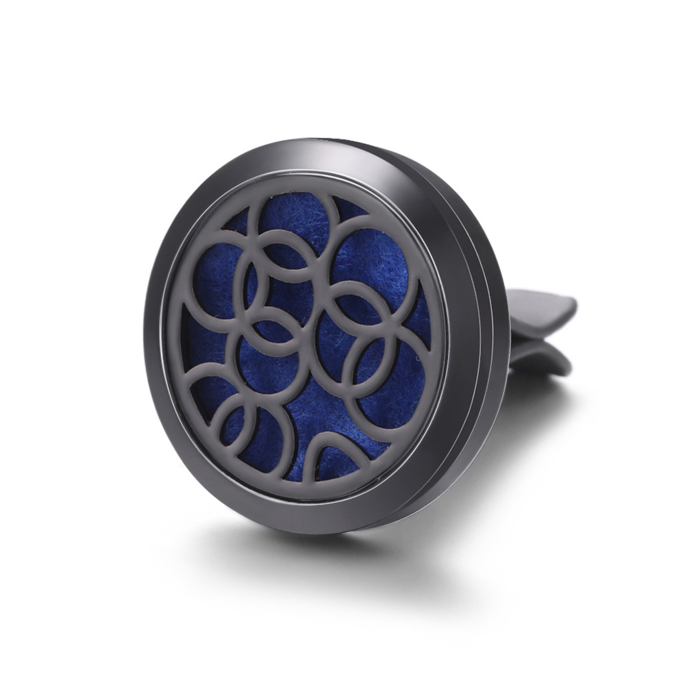 pistola de acero inoxidable negro hueco coche ventilación abrazadera de automóvil perfume árbol de vida automóvil perfume caja de difusión de perfume