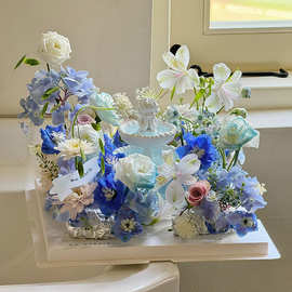 七夕网红许愿池鲜花包装情人节浪漫许愿天使配件PVC蛋糕礼盒批发