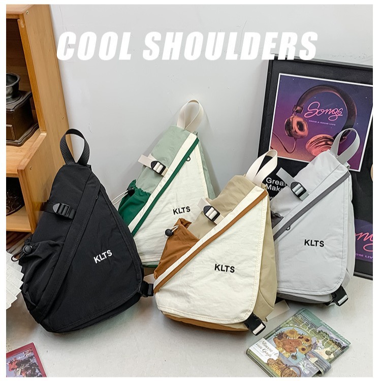 Coreano Chao Cool bolso de pecho para niños y niñas, moda de color contrastante, mochila de bebé de gran capacidad, mochila de hombro para niños casuales al aire libre