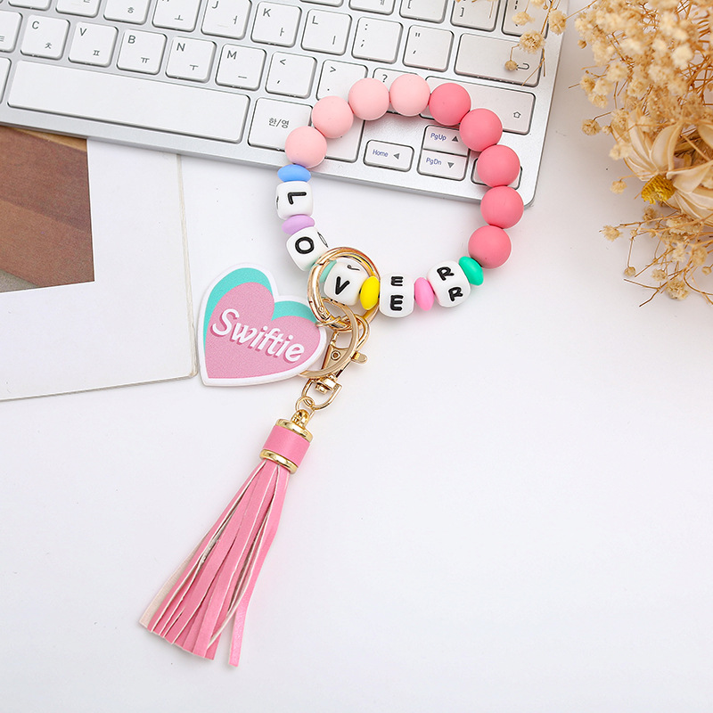 1 Stück Süß Brief Herzform Legierung Kieselgel Taschenanhänger Armbänder Schlüsselbund display picture 5