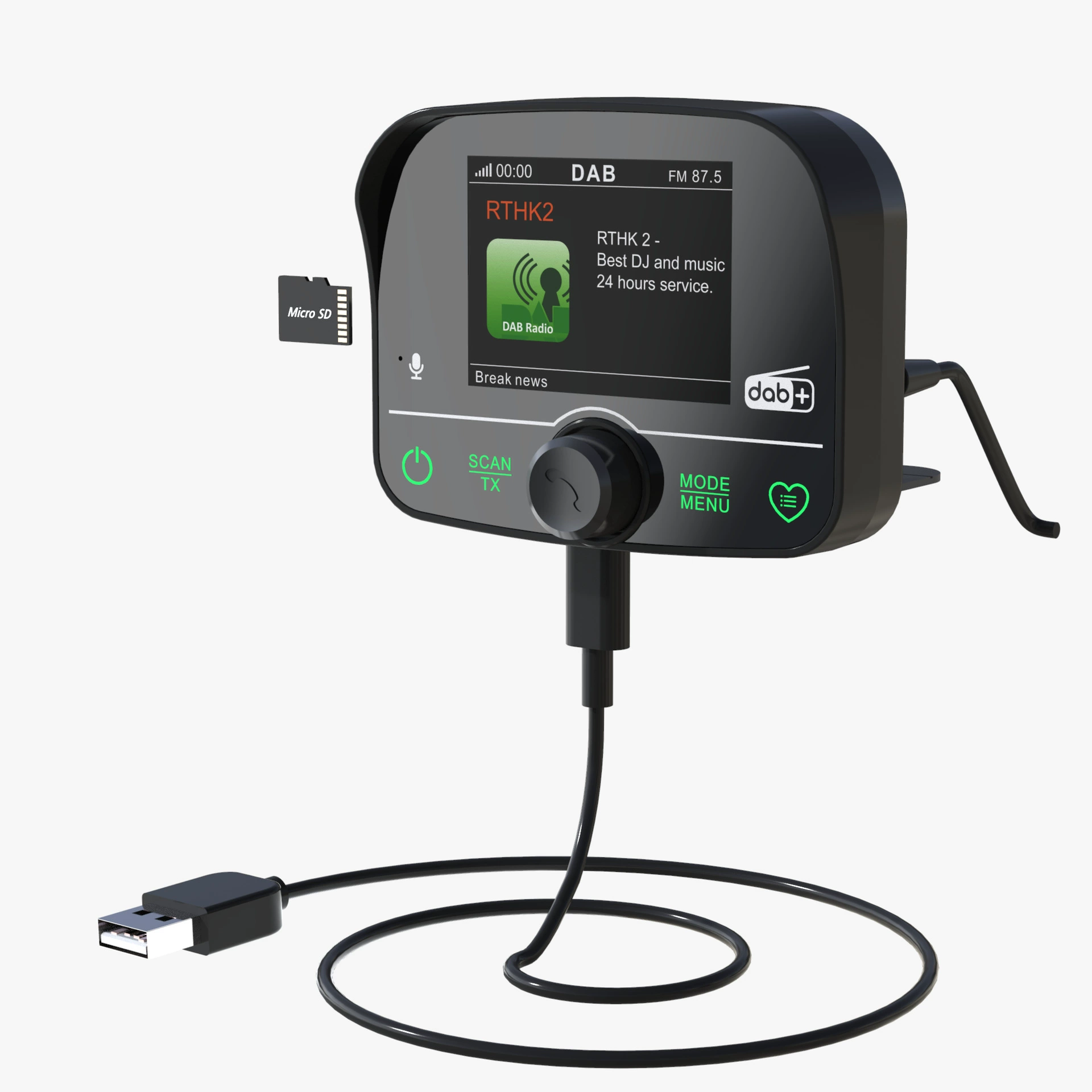 2025 новый автомобильный радио DAB приемник DAB приемник Bluetooth цветной экран FM-передатчик