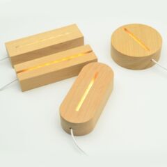 木の贈り物の夜の明かりの電気スタンドの木の台のledの小夜の明かりの台の発光の台の水晶のボールの木の明かりの席の卸売り
