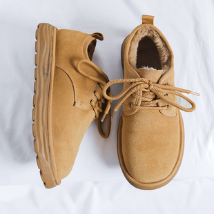 Snow boots men's 2024 new fleece-lined thick warm cotton shoes men's northeast cotton low bread men's shoes winter