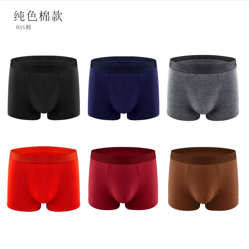 Мужское нижнее белье хлопок большой размер летом плоский рог толстый парень дышащий антибактериальный средний пояс мужское трусики трусики четыре угла шорты оптом