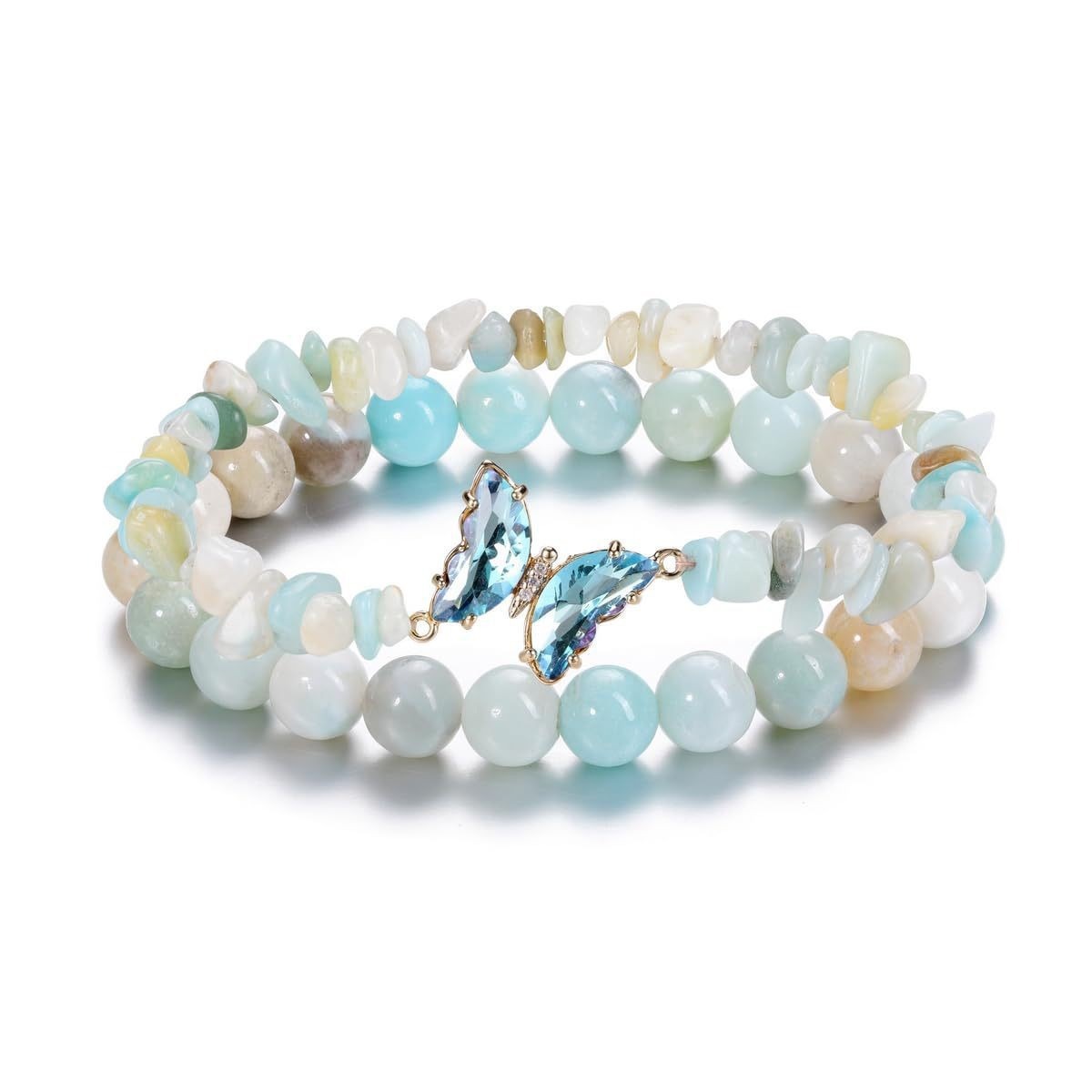 Natürliches Amethyst Schmetterling Armband Mit Elastischen Perlen_voghion.com