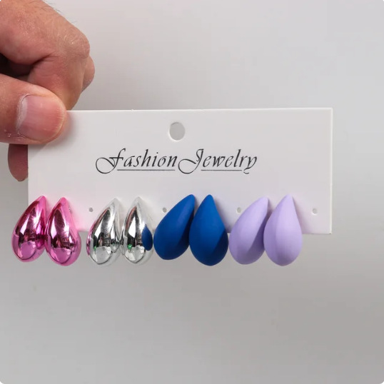 25g Weight Ear Studs Classification 1 Pair Quantity Daily Occasion Acrylic Material Water Droplets Pattern Women's Gender Plating Design IG Style, Classic Style Style 1 Pair IG Style Classic Style Water Droplets Plating Arylic Ear Studs 12