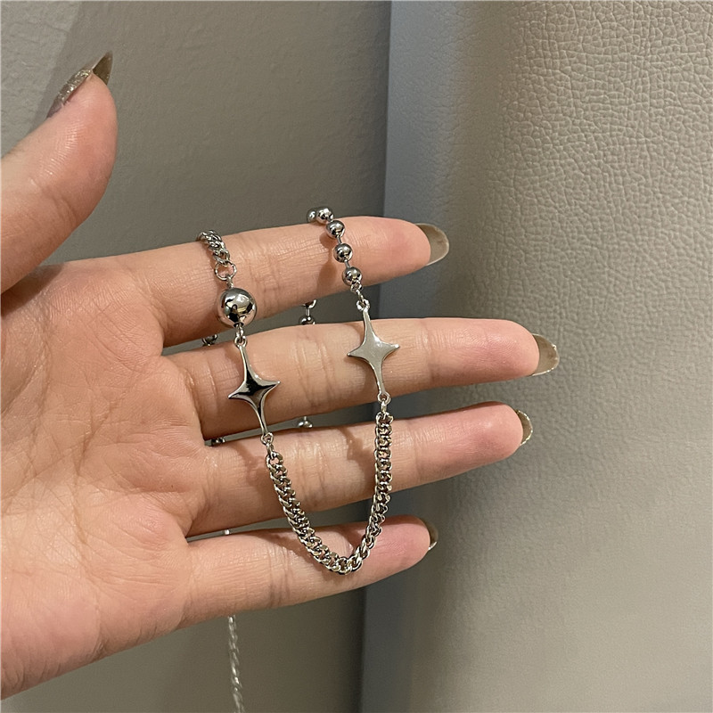 Clavicle Chain Niche Round Bead Ball Chain Splicing Mans Star Clavicle Chain Neck Chain display picture 3