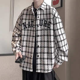 小香风格子夹克男女款春秋季美式翻领外套潮流ins高级感上衣