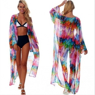 2022 Women's European and American New Loose Large Size Vacation Sun Protection Shirt Beach Jacket Bikini Swimsuit Cover-up