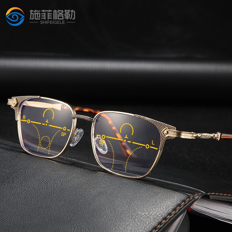 New high-definition reading glasses men and women universal multi-focus looking far looking near anti-blue light elderly glasses manufacturers wholesale