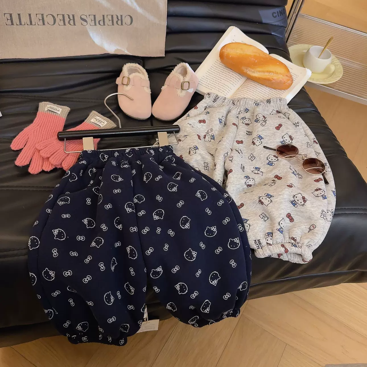 女童加厚羊羔绒裤子冬季2025新款女宝宝洋气儿童冬装加绒超厚卫裤