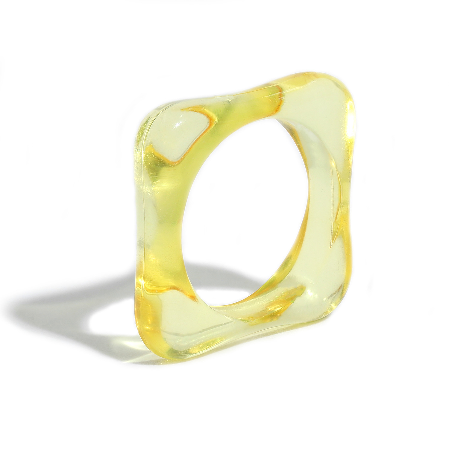 Hip-hop Color Diamond-shaped Resin Ring display picture 20