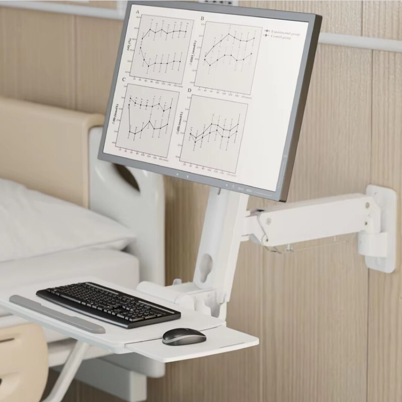Wall-Mounted Monitor Bracket 20kg Industrial Medical Equipment Robotic Arm Computer Screen Bracket with Tray Bracket Wall-Mounted Monitor Bracket 20kg Industrial Medical Equipment Robotic Arm Computer Screen Bracket with Tray Bracket