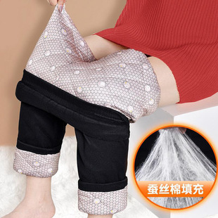 Silk Cotton Pants Mom's Pants Autumn and Winter Outer Wear Middle-aged and Elderly Women's Pants Elasto Waist Warm Pants for Old Lady and Old Man and Grandma