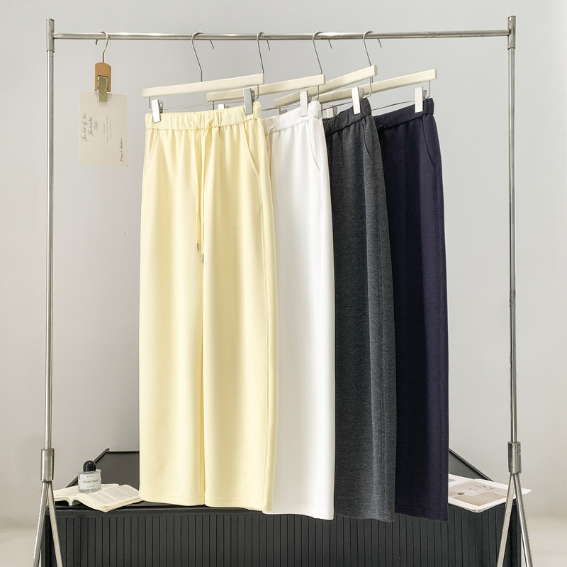 Same style as LU's! Anti-wrinkle, soft and drapey modal narrow straight-leg pants for women, high-waisted wide-leg casual long pants, new for spring