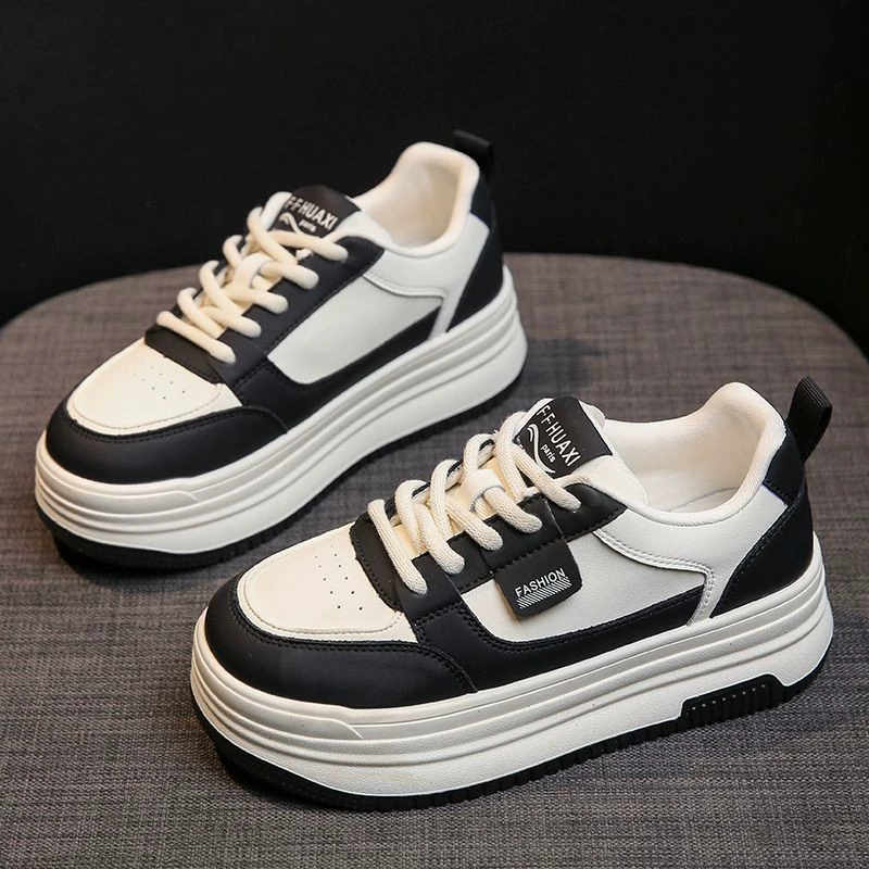 Осень 2023 г. Новые подходящие ко всему белые туфли, Женская Спортивная повседневная обувь Torre, модная обувь для досок со взрывами на толстой подошве, осень