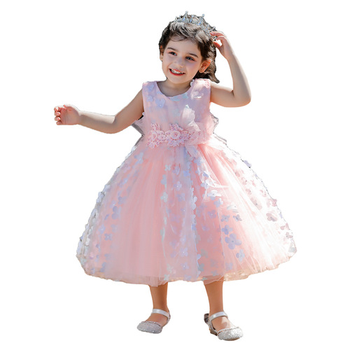 Princess dress fashion show flower child wedding little girl dress child host piano performance spring costume
