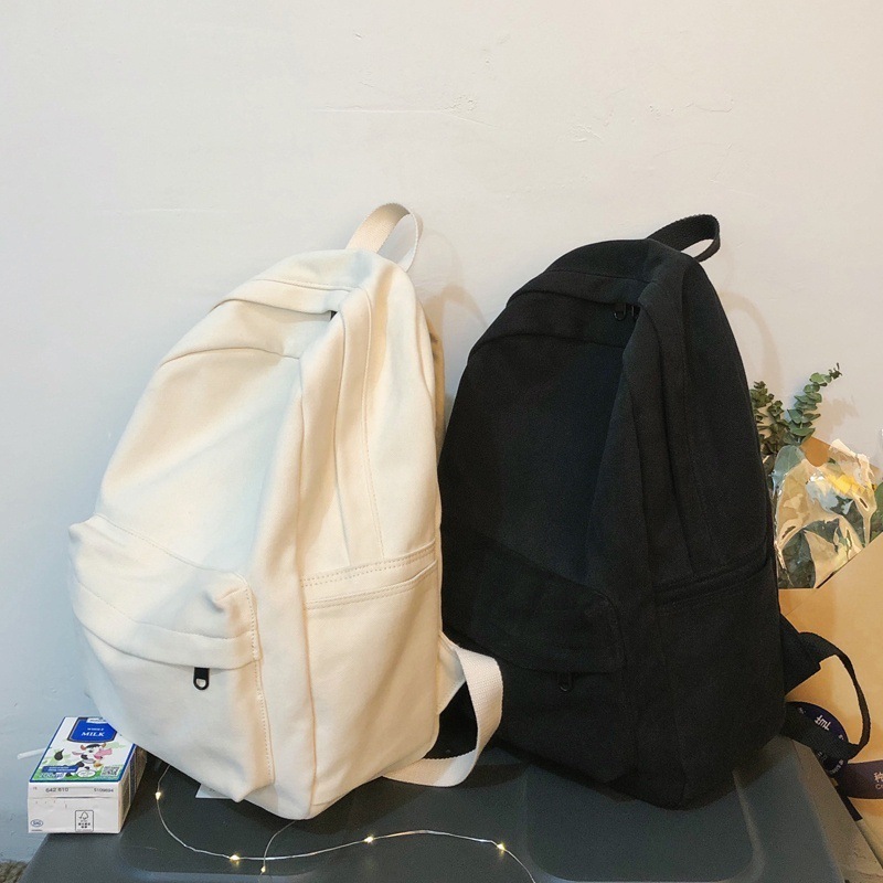 双肩包女学生校园古风百搭书包初高中生简约纯色大容量背包高颜值|undefined