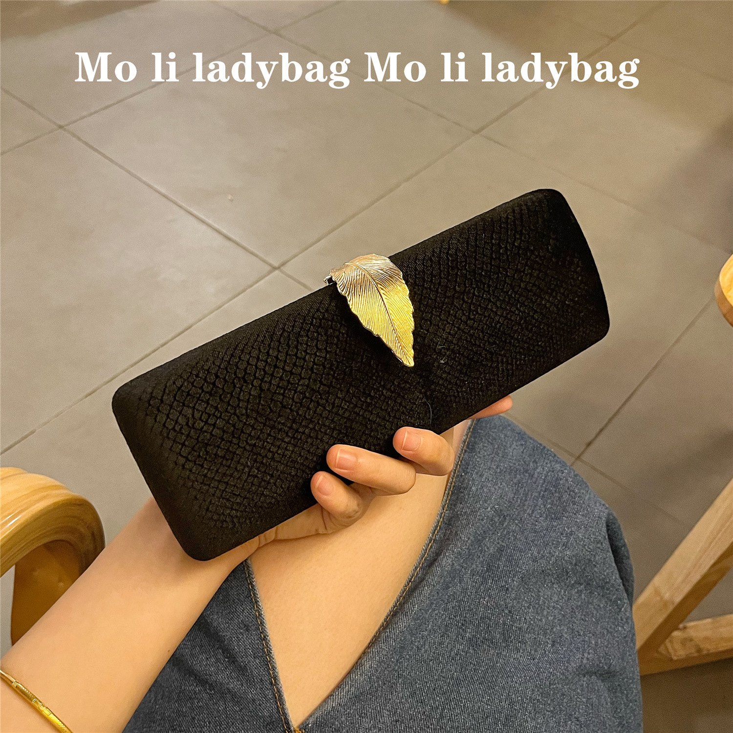 Luxury Gold Leaf Elegant Evening Clutch Bag For Women, Formal Party Bag For Evening Gowns And Qipao - Thumbnail 8