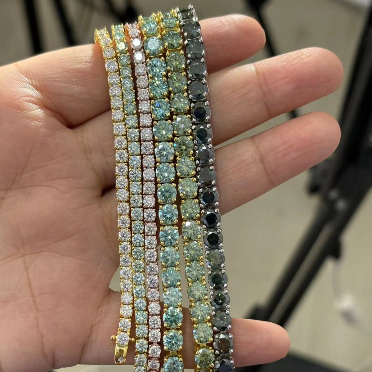 Collar de pulsera de tenis azul marino de 3MM S925 plata mosaico cadena de tenis fabricantes de origen ahora