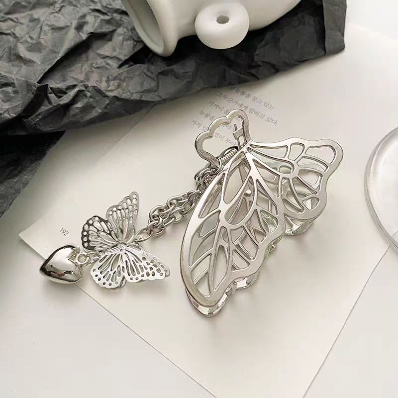 Casual Alloy Grabber Tassel Shark Clip High-End Elegant Bow Hairpin Hair Accessories Butterfly Pendant Women's Fashion