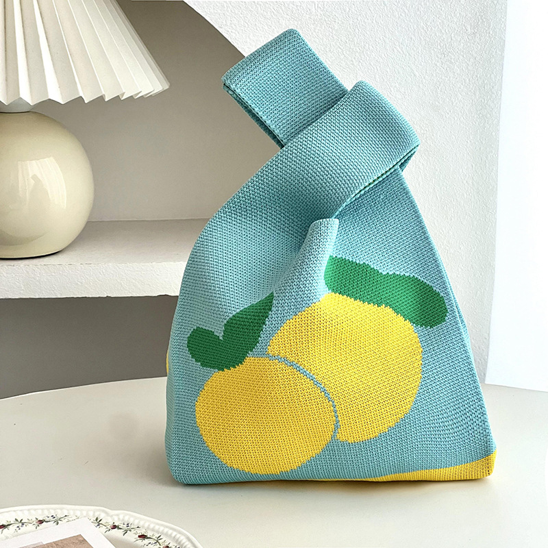 Ins nuevo bolso de mujer, bolso de punto de estilo de fruta, bolso de mano, bolso de hombro, bolso de cubo, bolso de regalo de mano