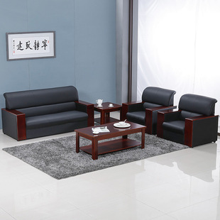 Simple Modern Office Sofa Reception Room Reception Sofa Reception Area Three-Person Single Sofa Coffee Table Combination
