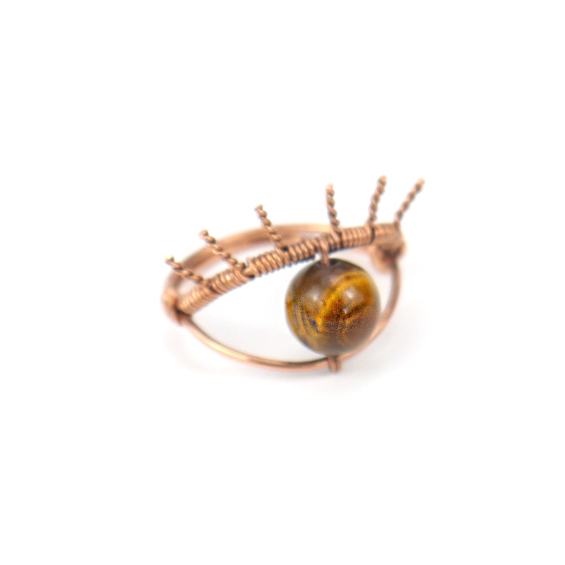 Retro Devilu0027S Eye Agate Plating Rings 1 Piece